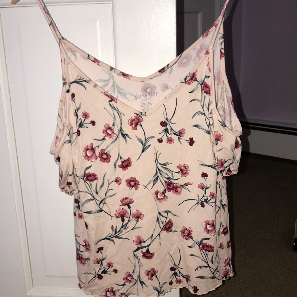 floral cold shoulder top
